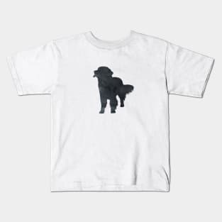 Newfoundland Dog Newfie Art Black Silhouette Kids T-Shirt